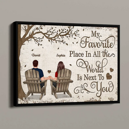 Favorite Place In All The World Couple Back View - Personalized Poster