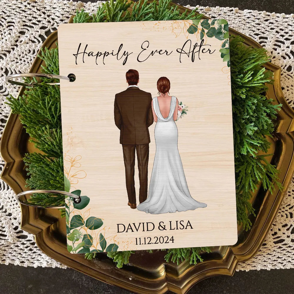 Happily Ever After Wedding Couple Personalized Card Keeper, Wedding Shower Card Holder