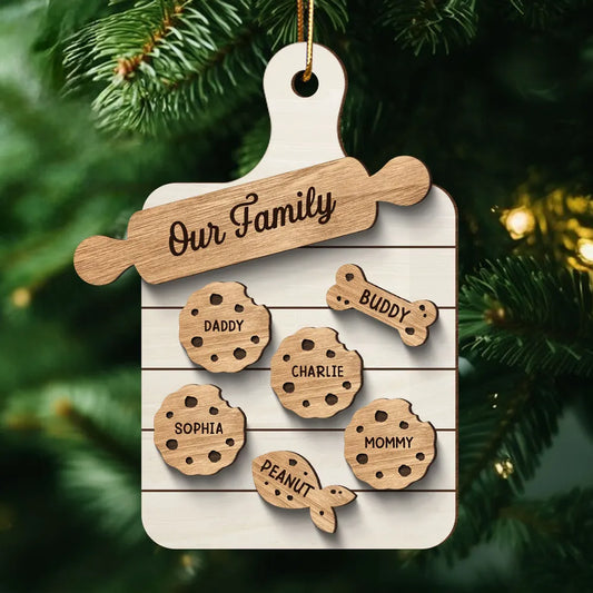 Family Grandma's Batch Personalized 2-Layered Wooden Ornament, Christmas Gift For Grandmas, Grandkids