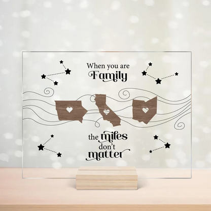 Long Distance Family Friends Siblings Sisters Besties Personalized Acrylic Plaque, Togetherness Christmas Gift