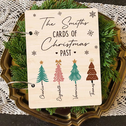 Pine Tree Family Personalized Christmas Card Keeper, Birthday, Wedding, Holiday Card Holder