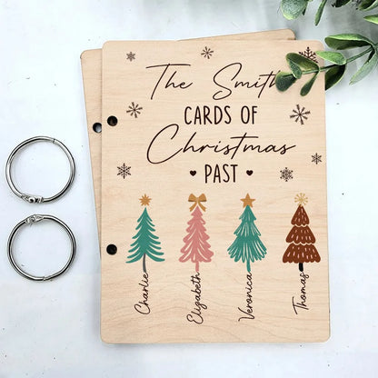 Pine Tree Family Personalized Christmas Card Keeper, Birthday, Wedding, Holiday Card Holder