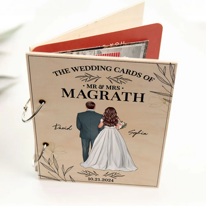 Floral Wedding Couple Personalized Card Keeper, Wedding Shower Card Holder