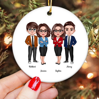 Our Laughs Are Limitless Our Memories Are Countless Personalized Christmas Friendship Ceramic Ornament, Christmas Gift For Best Friends, Coworkers