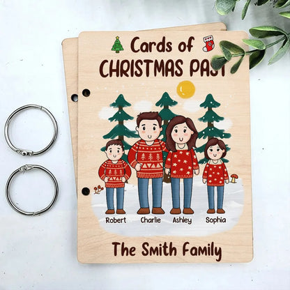 Comic Family Together Christmas Personalized Card Keeper, Card Holder, Card Book, Cards Keepsake