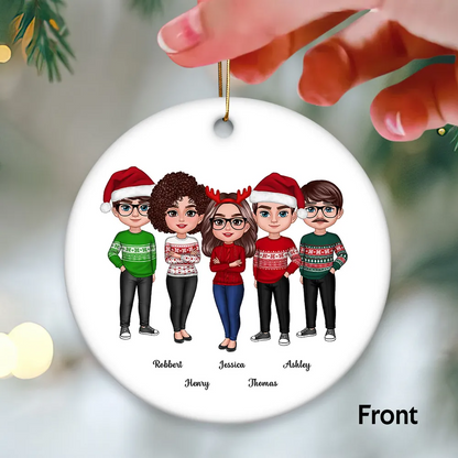 Our Laughs Are Limitless Our Memories Are Countless Personalized Christmas Friendship Ceramic Ornament, Christmas Gift For Best Friends, Coworkers