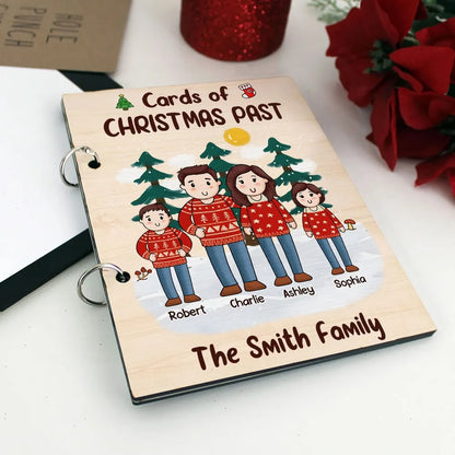 Comic Family Together Christmas Personalized Card Keeper, Card Holder, Card Book, Cards Keepsake