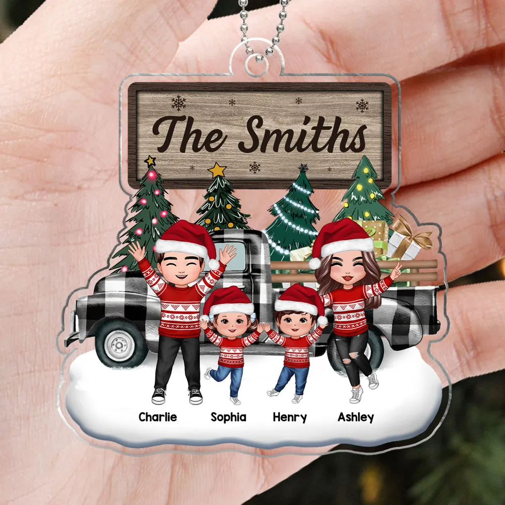 Christmas Family Truck Personalized Acrylic Ornament