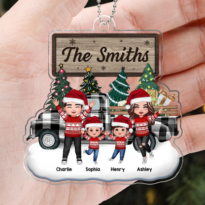 Christmas Family Truck Personalized Acrylic Ornament