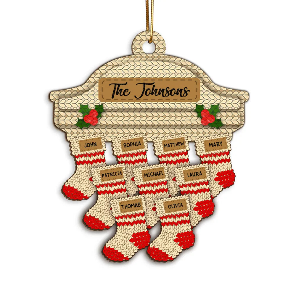 2024 Family Name Stocking Personalized Wooden Ornament