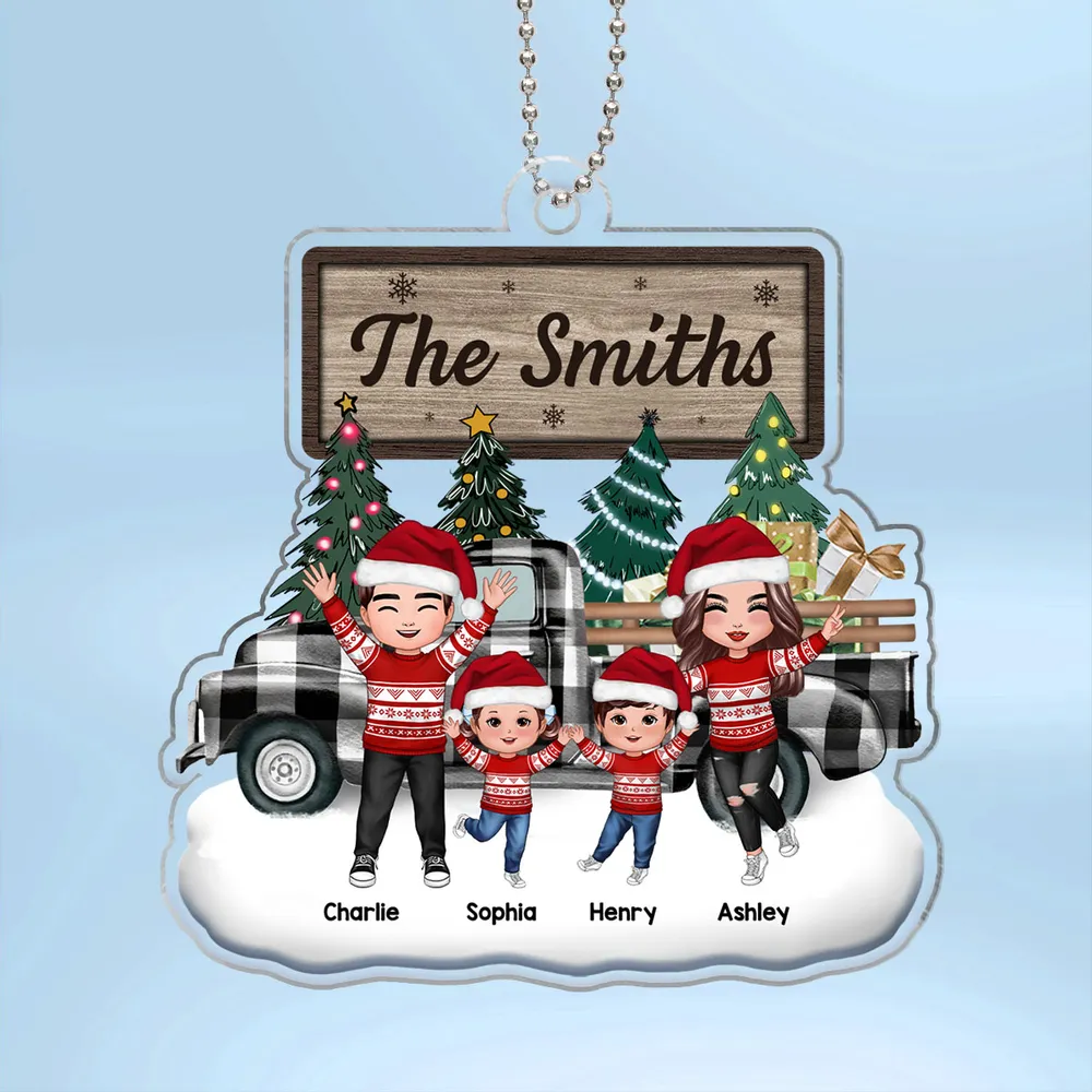 Christmas Family Truck Personalized Acrylic Ornament