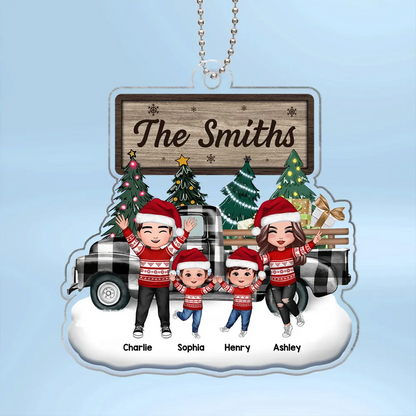 Christmas Family Truck Personalized Acrylic Ornament