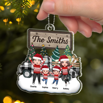 Christmas Family Truck Personalized Acrylic Ornament