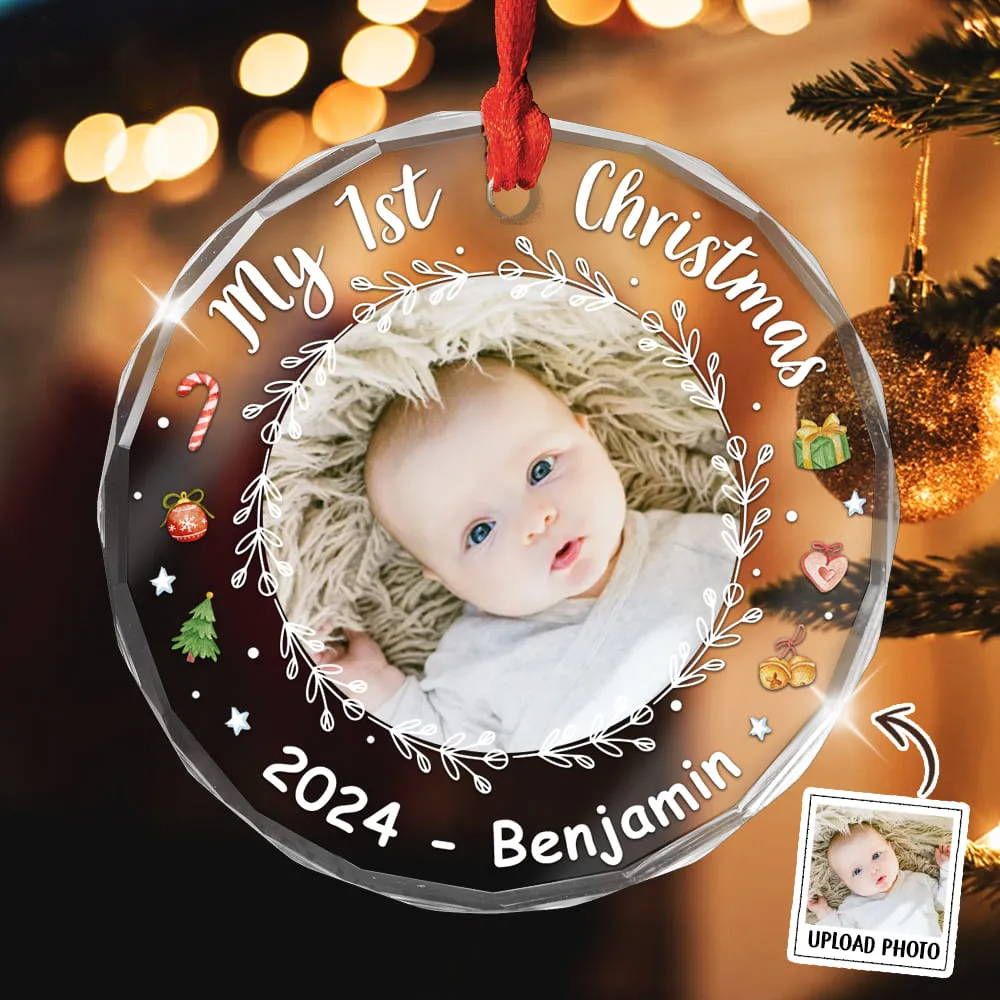 Personalized Gift For Baby First Christmas Circle Acrylic Ornament