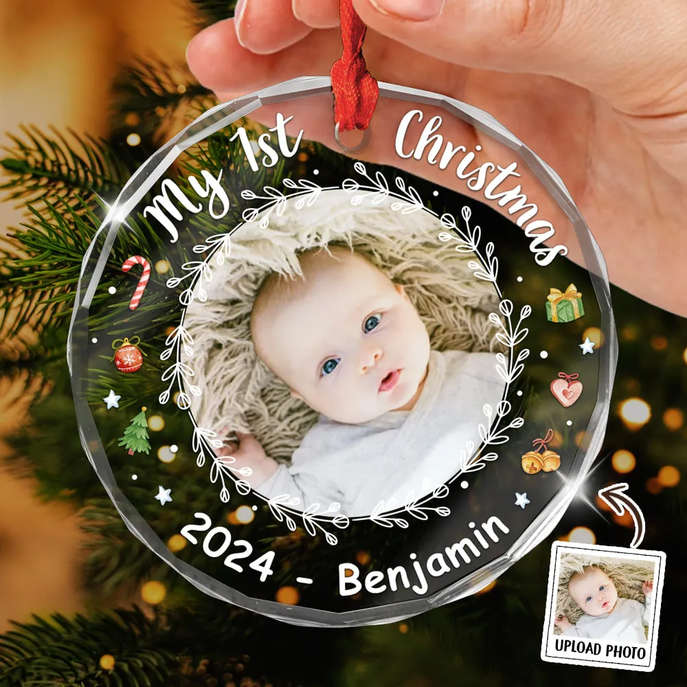 Personalized Gift For Baby First Christmas Circle Acrylic Ornament