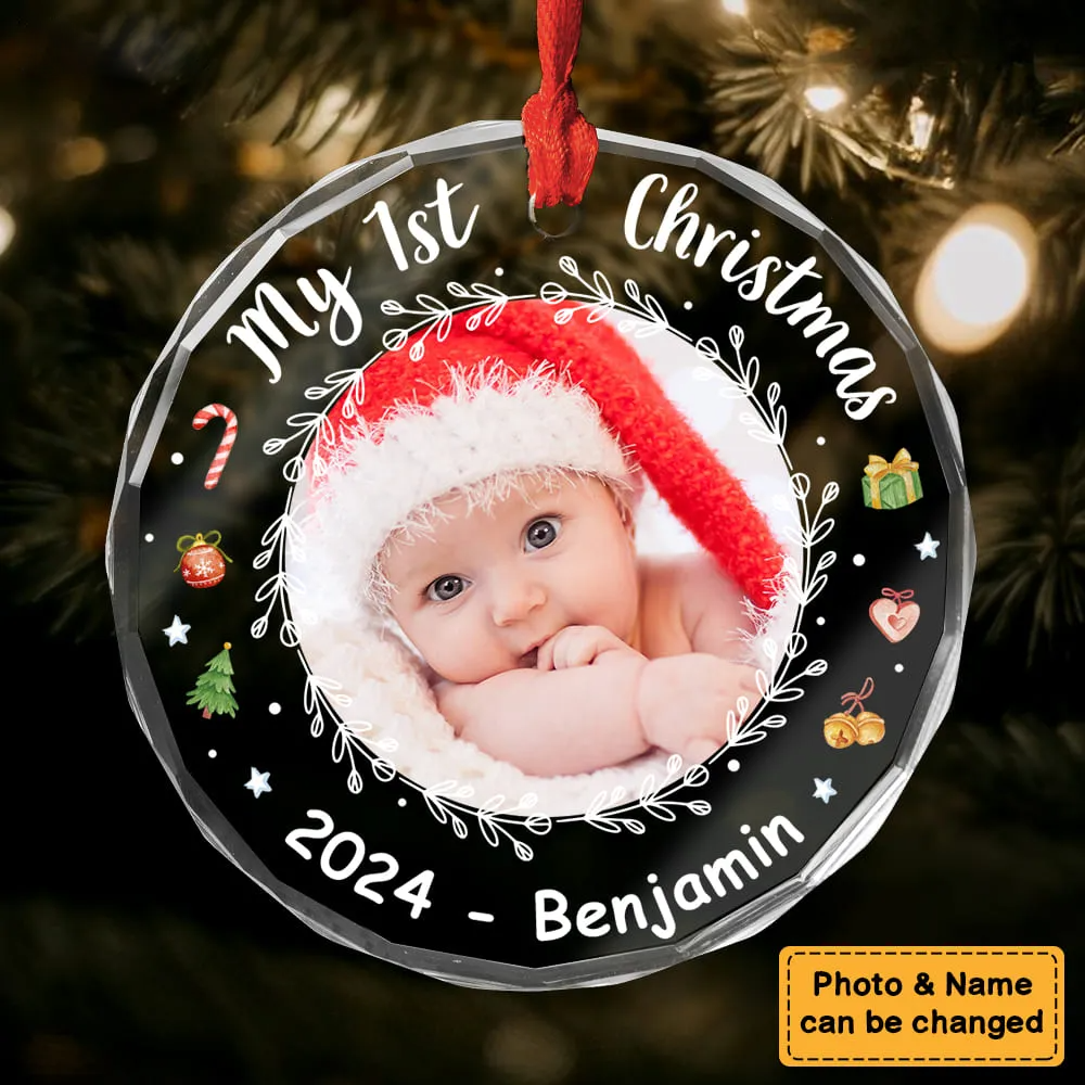 Personalized Gift For Baby First Christmas Circle Acrylic Ornament