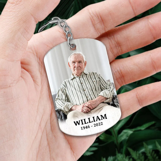 Berry Branch Cardinal Photo Inserted Family Memorial Remembrance Keepsake Sympathy Gift Personalized Acrylic Keychain