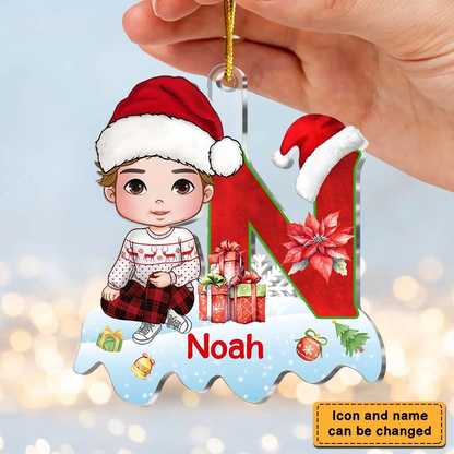 Personalized Gift For Grandson Alphabet Christmas Ornament