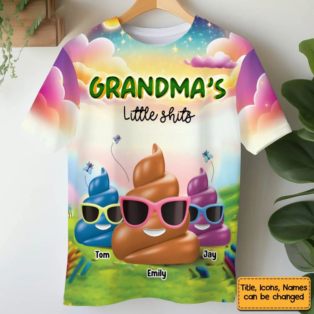 Personalized Gift For Grandma Funny Little Things All-over Print T Shirt