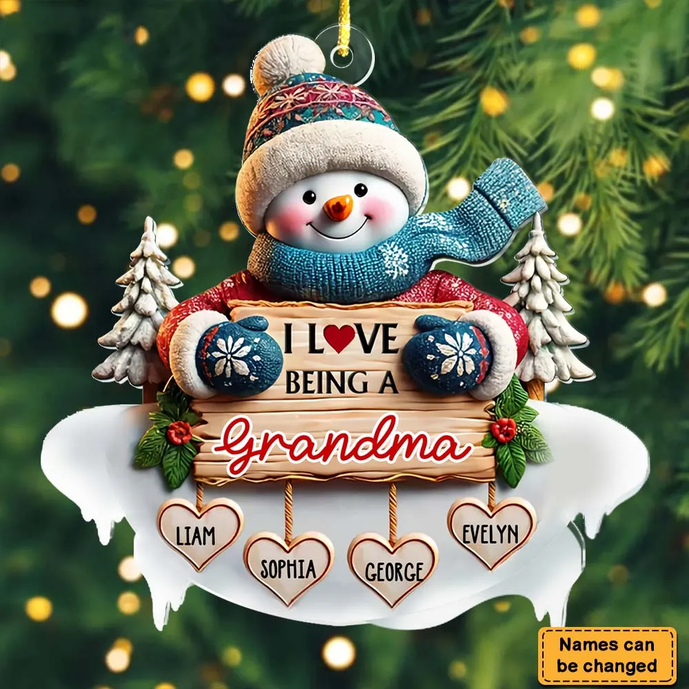 Personalized Custom 3D Inflated Effect Love Being A Grandma Ornament