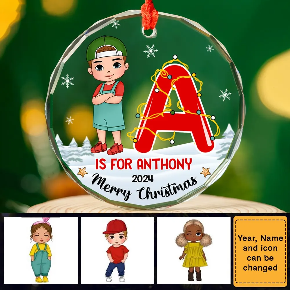 Personalized Gift For Grandson Merry Christmas Circle Acrylic Ornament