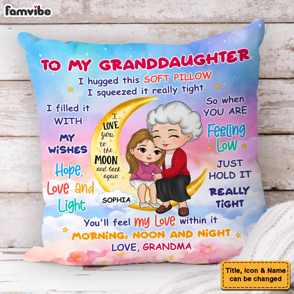 Personalized Gift For Grandson On The Moon Pillow 30425