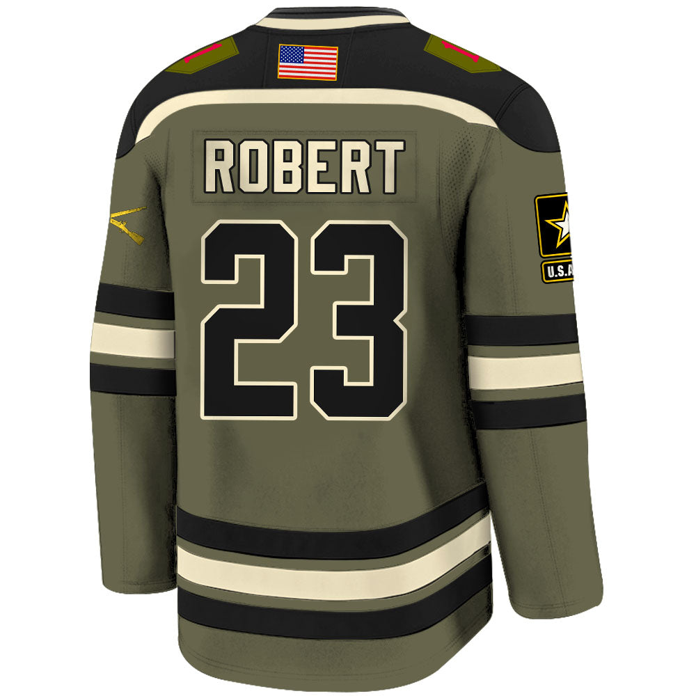 Custom Hockey Jersey Military Shirt Gift For Veteran Soldier K1702 Trhn