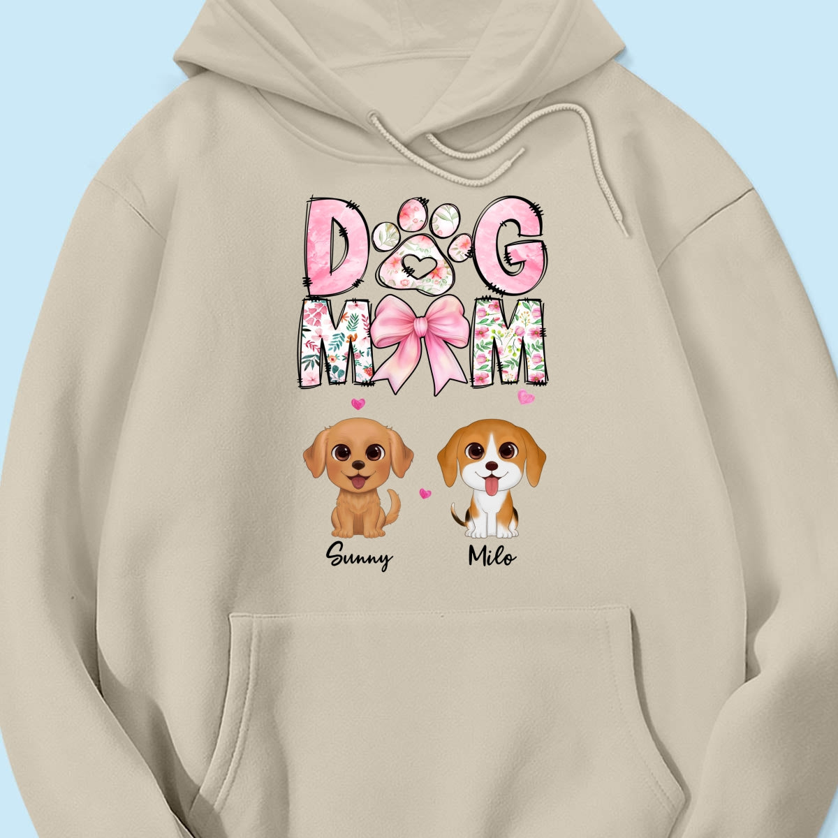 Dog Mom Pink Coquette Personalized Shirt, Watercolor Cute Dog, Gift for Dog Moms