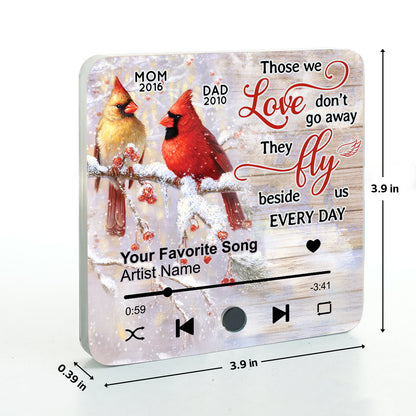 Cardinals Blossom Tree Dad Mom Memorial Personalized Music Fridge Magnet