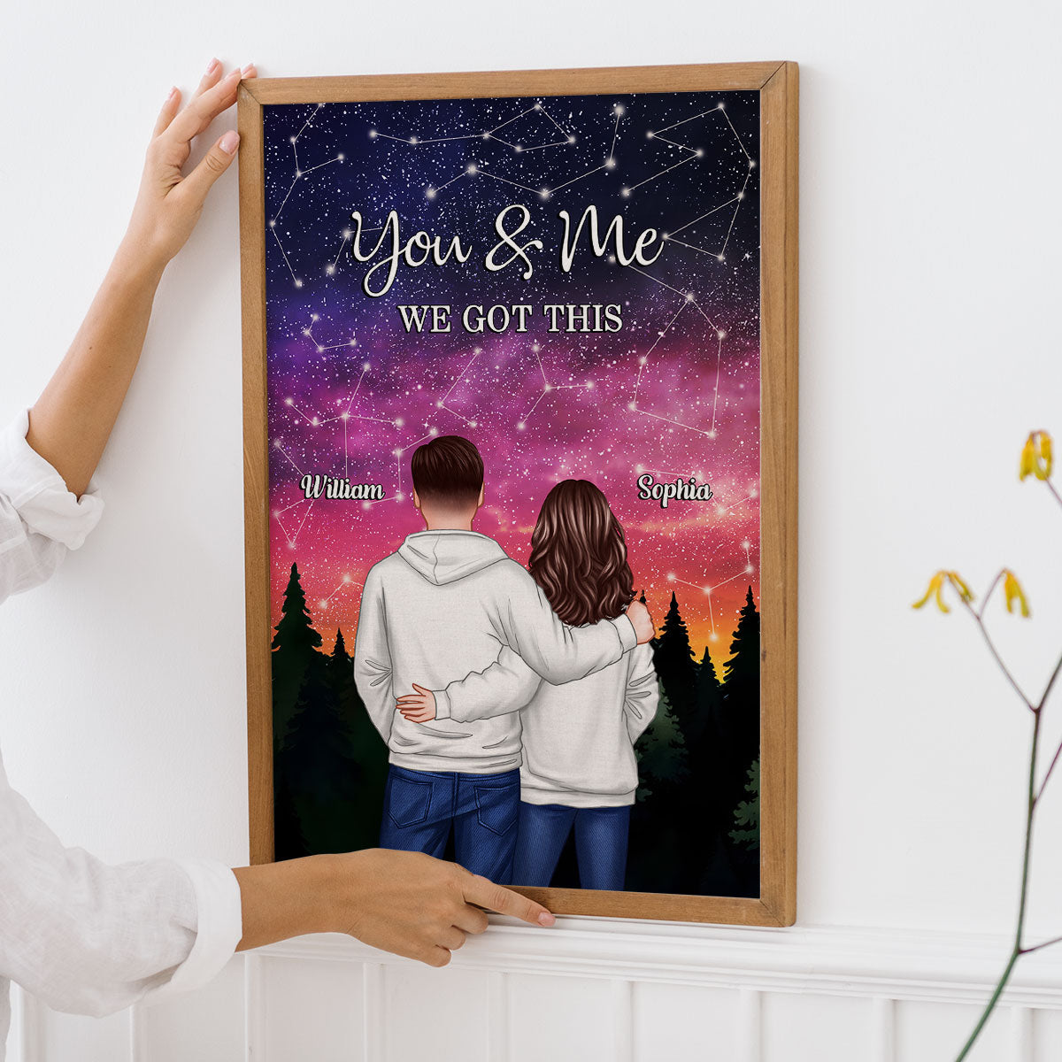 Under The Stars Couple Personalized Poster, Personalized Gift For Couples On Valentine's Day, Anniversary Special Occasion