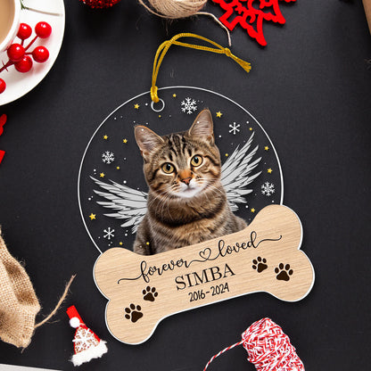 Personalized Dog Memorial Ornament, Custom Dog Photo Christmas Ornament, Pet Memorial Keepsake, Forever Loved Sympathy Gift