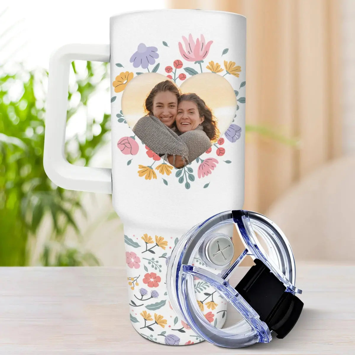 40oz Family - Mother & Daughter Son Forever Linked Together - Personalized Tumbler (NV) 40oz Tumbler The Next Custom Gift