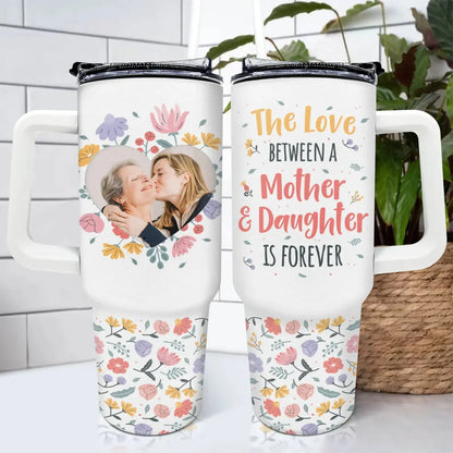 40oz Family - Mother & Daughter Son Forever Linked Together - Personalized Tumbler (NV) 40oz Tumbler The Next Custom Gift