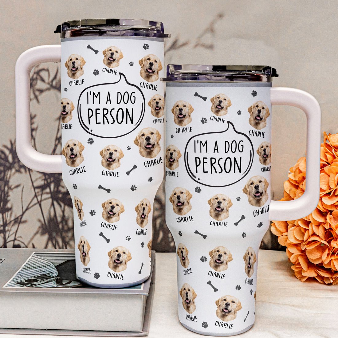 40oz Pet - I'm A Dog Person - Personalized Photo Tumbler With Handle - The Next Custom Gift