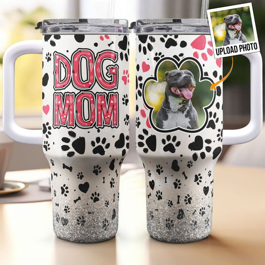 40oz Pet Lovers - Fur Mama - Personalized Tumbler With Handle - The Next Custom Gift