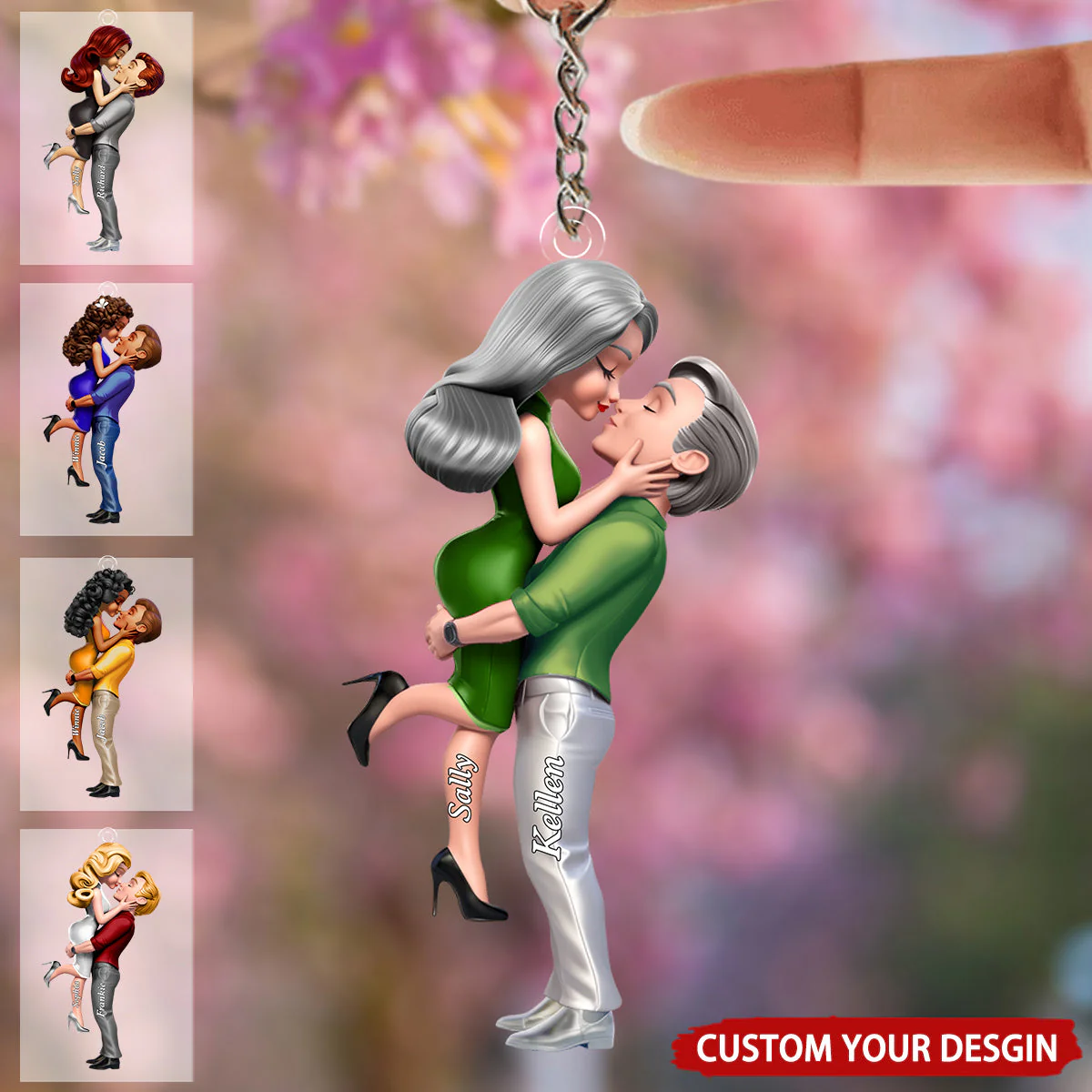 Cartoon Lifting Couple Personalized Acrylic Keychain