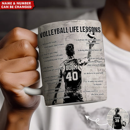 Personalized Volleyball Life Lessons Mug - Great Gift For Volleyball Lovers