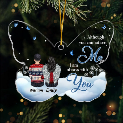 Custom Acrylic Ornament - Personalized Christmas Memorial Sympathy Gifts For Loss Of Mom, Dad - Never Apart