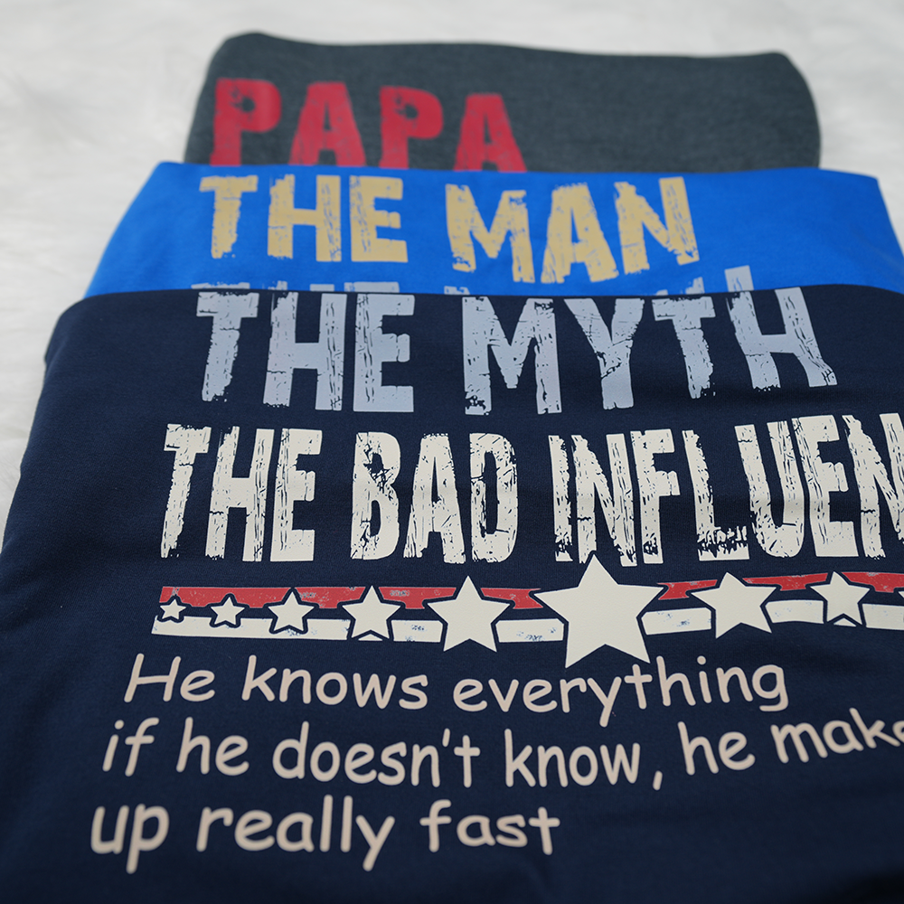 Personalized Dad Papa Grandpa Shirt, Custom Papa Legend Influence T-Shirt, Custom Birthday Fathers Day Gift