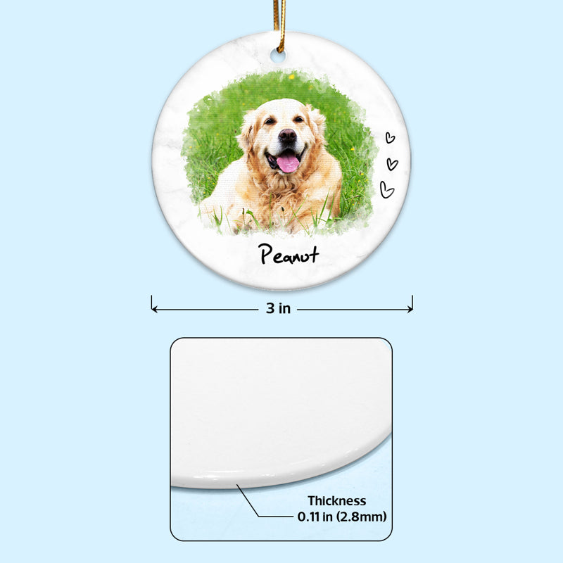 If Loved Could Have Kept You Dog Cat Pet Watercolor Memorial Personalized Photo Ceramic Ornament