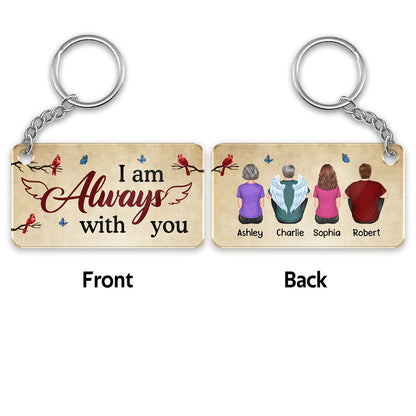 Vintage Cardinal Butterfly Family Memorial Remembrance Keepsake Personalized Acrylic Keychain