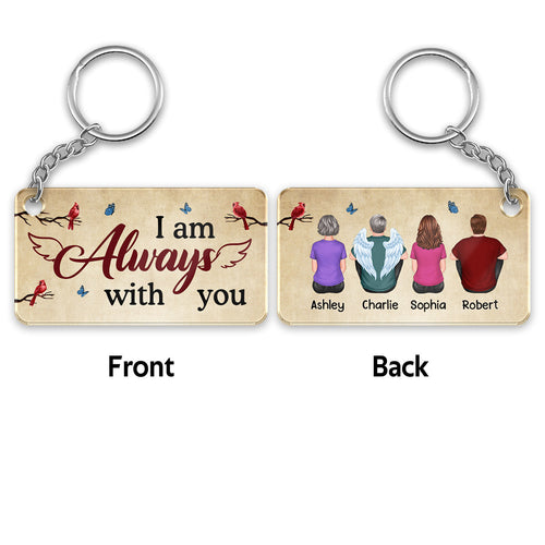 Vintage Cardinal Butterfly Family Memorial Remembrance Keepsake Personalized Acrylic Keychain