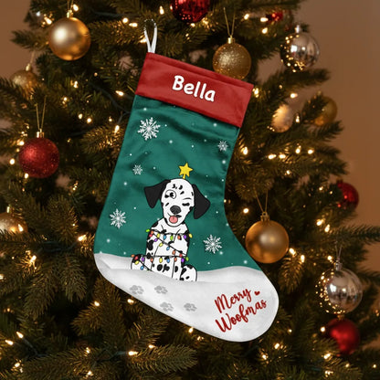 Merry Woofmas - Dog Personalized Custom Christmas Stocking - Christmas Gift For Pet Owners, Pet Lovers