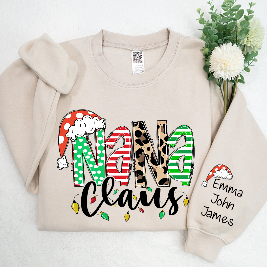 Nana claus Christmas And Grandkids Sweatshirt