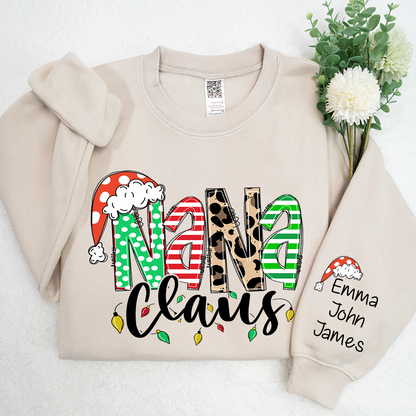 Nana claus Christmas And Grandkids Sweatshirt