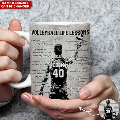 Personalized Volleyball Life Lessons Mug - Great Gift For Volleyball Lovers