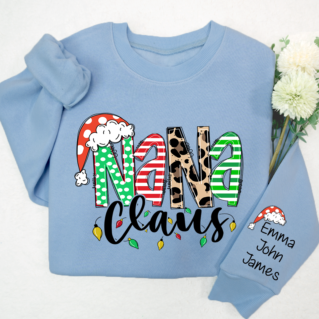 Nana claus Christmas And Grandkids Sweatshirt