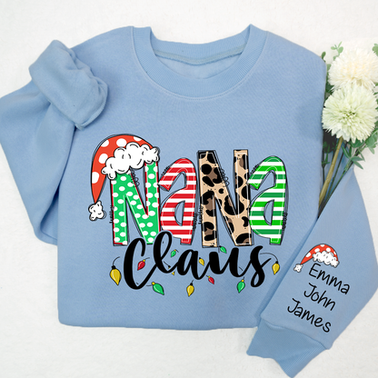 Nana claus Christmas And Grandkids Sweatshirt