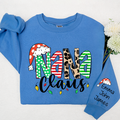 Nana claus Christmas And Grandkids Sweatshirt