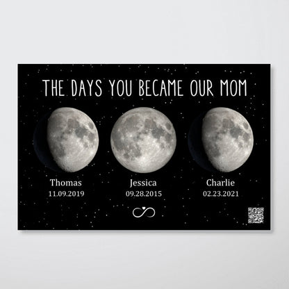 The Days You Became Our Mom Grandma Moon Phase Art Personalized Poster Home Decor